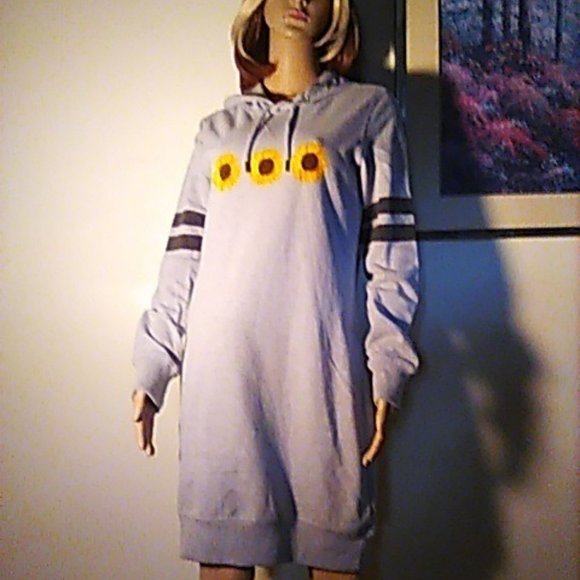 Dress Sunflower Camp David M Gray Sweatshirt Hoodie Dress NWT - Picture 1 of 7